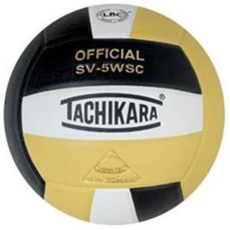 Tachikara Tachikara SV5WSC.BWVG Sensi-Tec Composite High Performance Volleyball - Black-White-Vintage Gold SV5WSC.BWVG